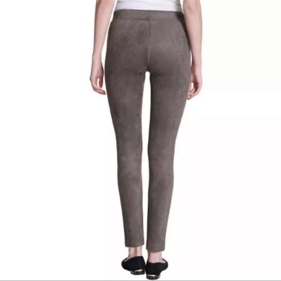 Andrew Marc Faux Suede Leggings Pants Pull On Skinny Seamed Stretch Brown XL - Picture 2 of 11
